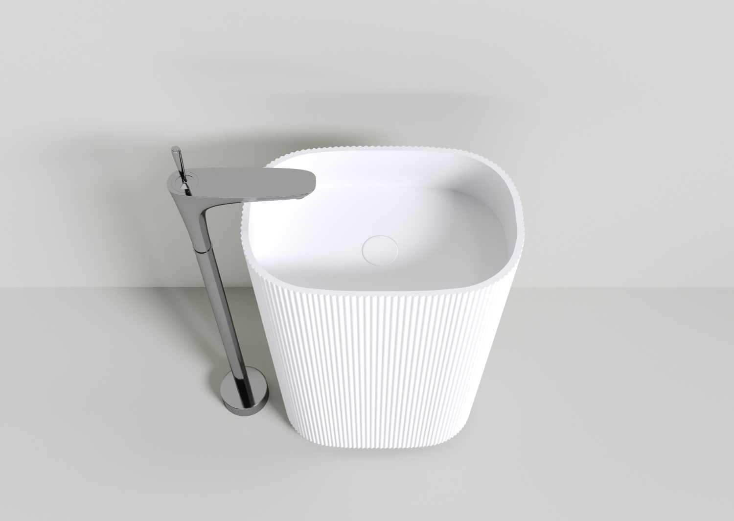 NT Bagno Bello Раковина напольная 55х36хh85 см, цвет: белый матовый NT701