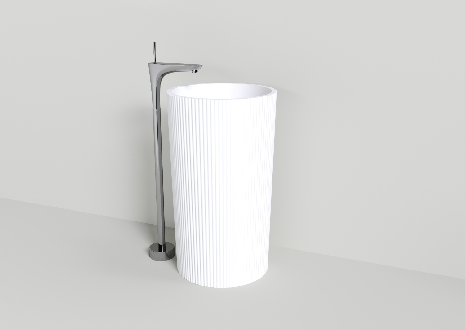 NT Bagno Bravo Раковина напольная 50х50хh85 см, цвет: белый матовый NT703