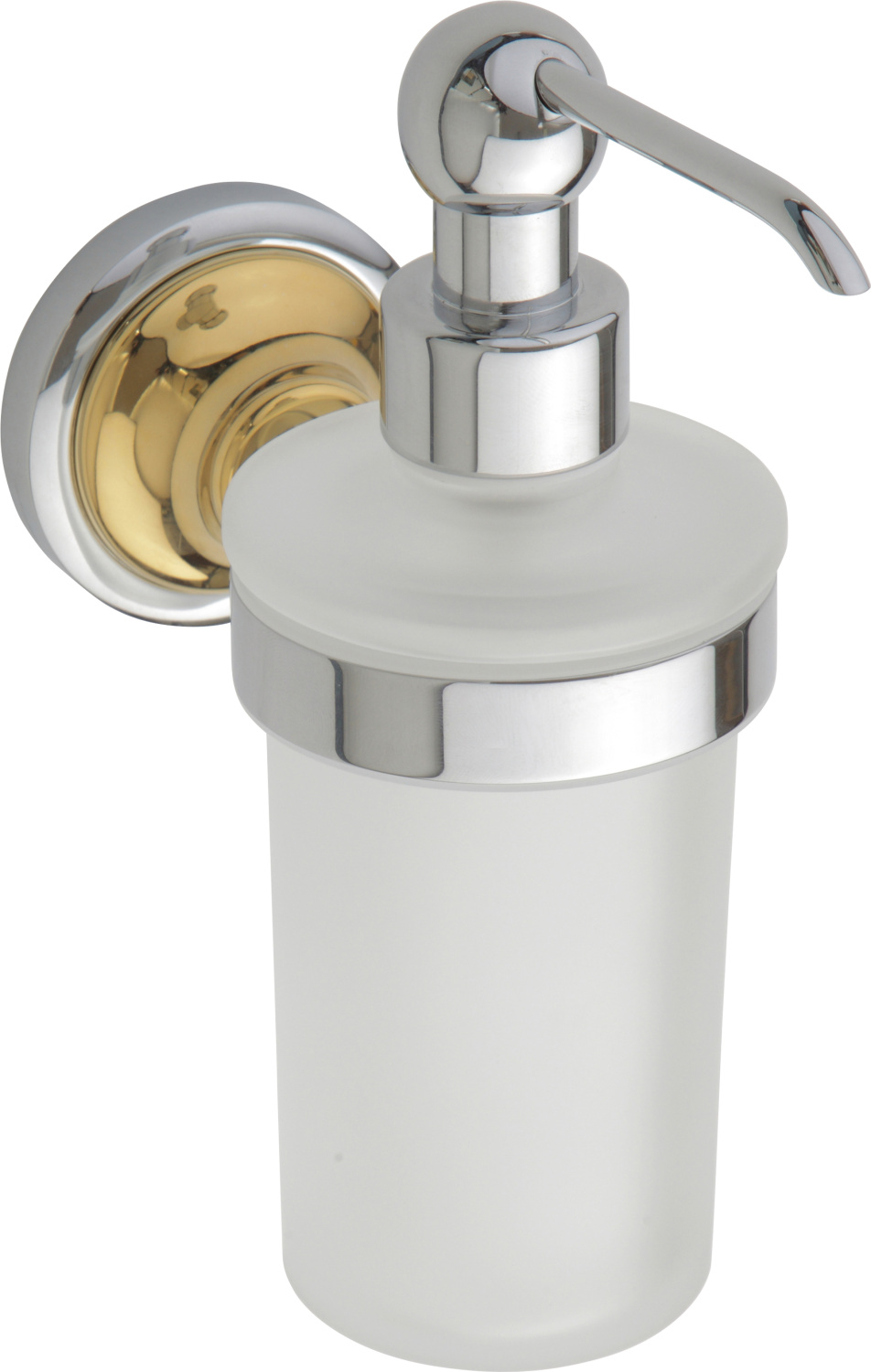Bemeta Retro Дозатор для жидкого мыла подвесной, стеклянная колба, цвет: хром/золото 144209018