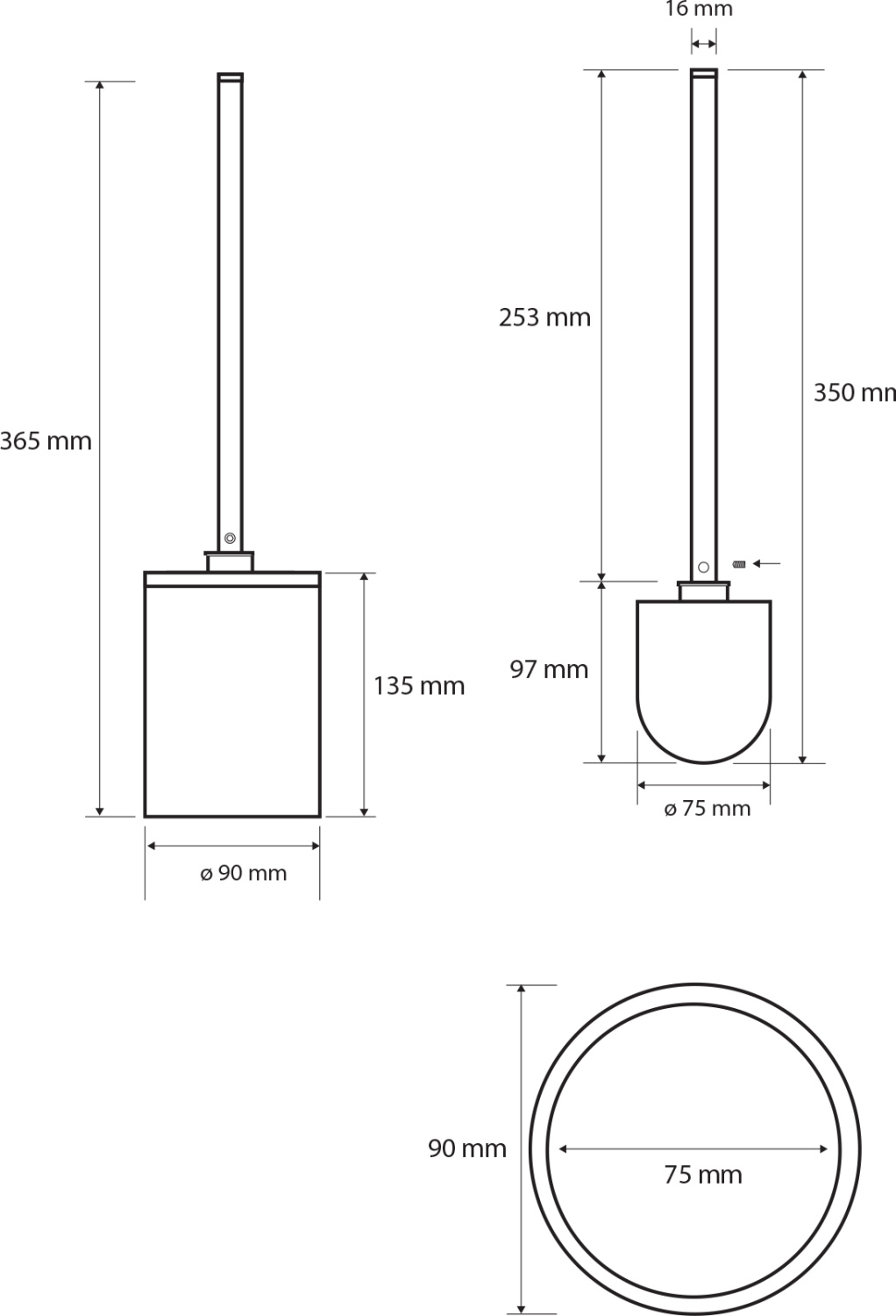 Bemeta White Ёршик металл напольный, щётка, цвет белый матовый 104913094