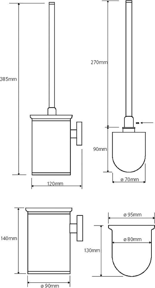 Bemeta Omega Ершик подвесной цвет: хром 104913117