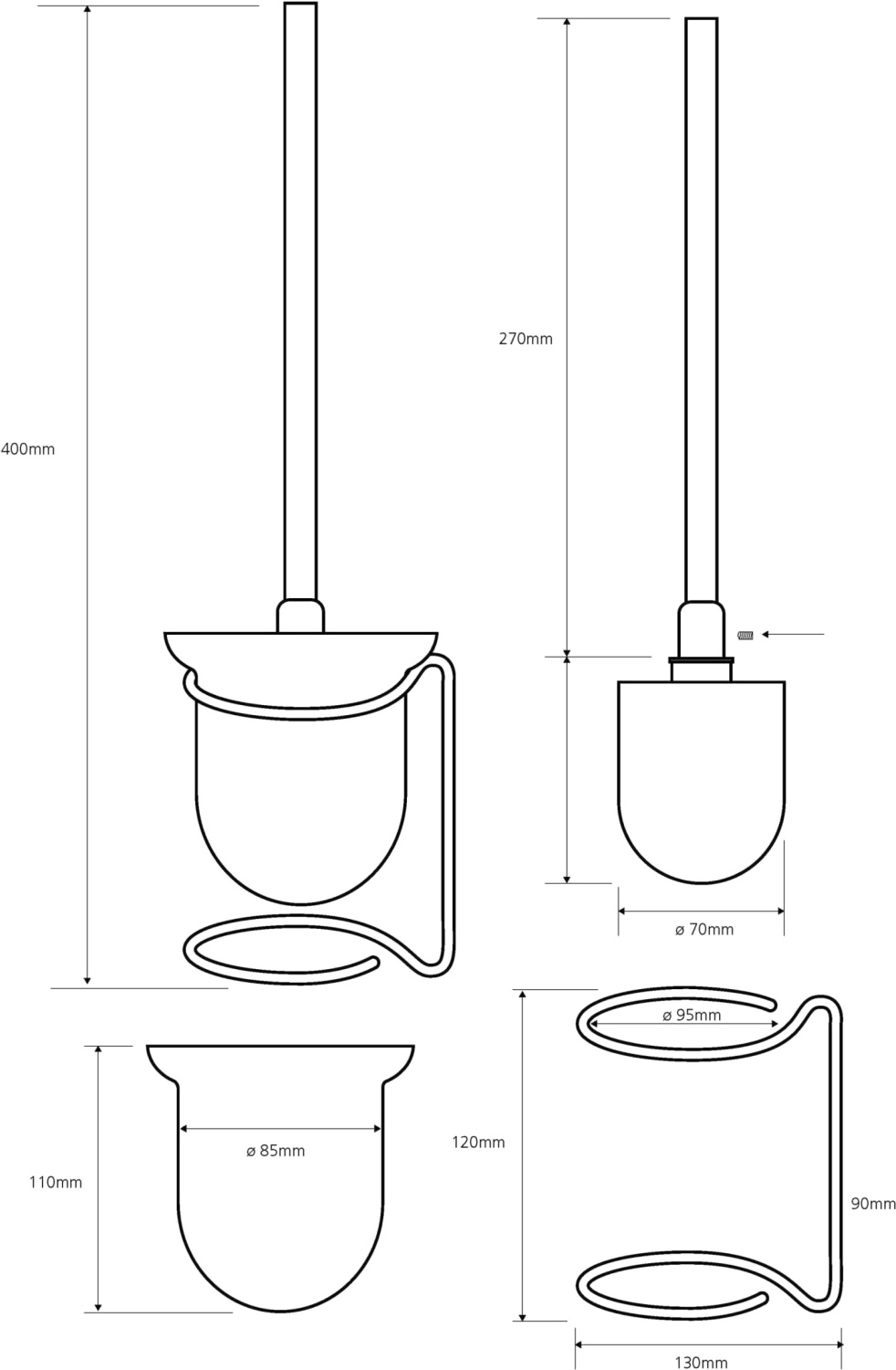 Bemeta Omega Ершик напольный цвет: хром 104113102