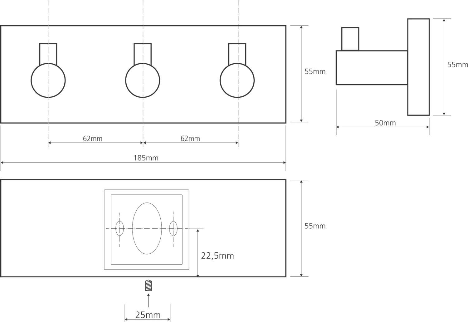 Bemeta Beta Крючок подвесной цвет: хром 132405232