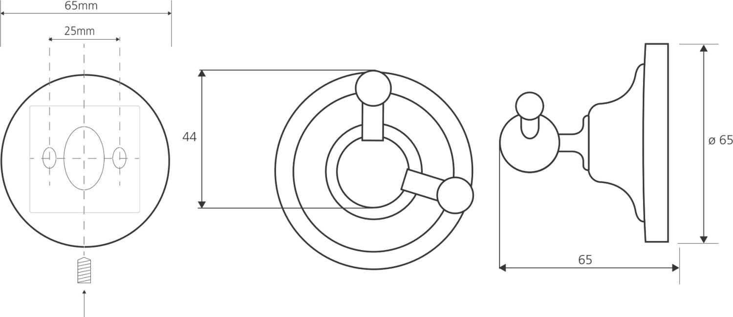 Bemeta Retro Крючок подвесной цвет: золото/хром 144206038