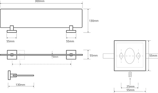 Bemeta Beta Полка подвесная 30x13 см, цвет: хром 132122042