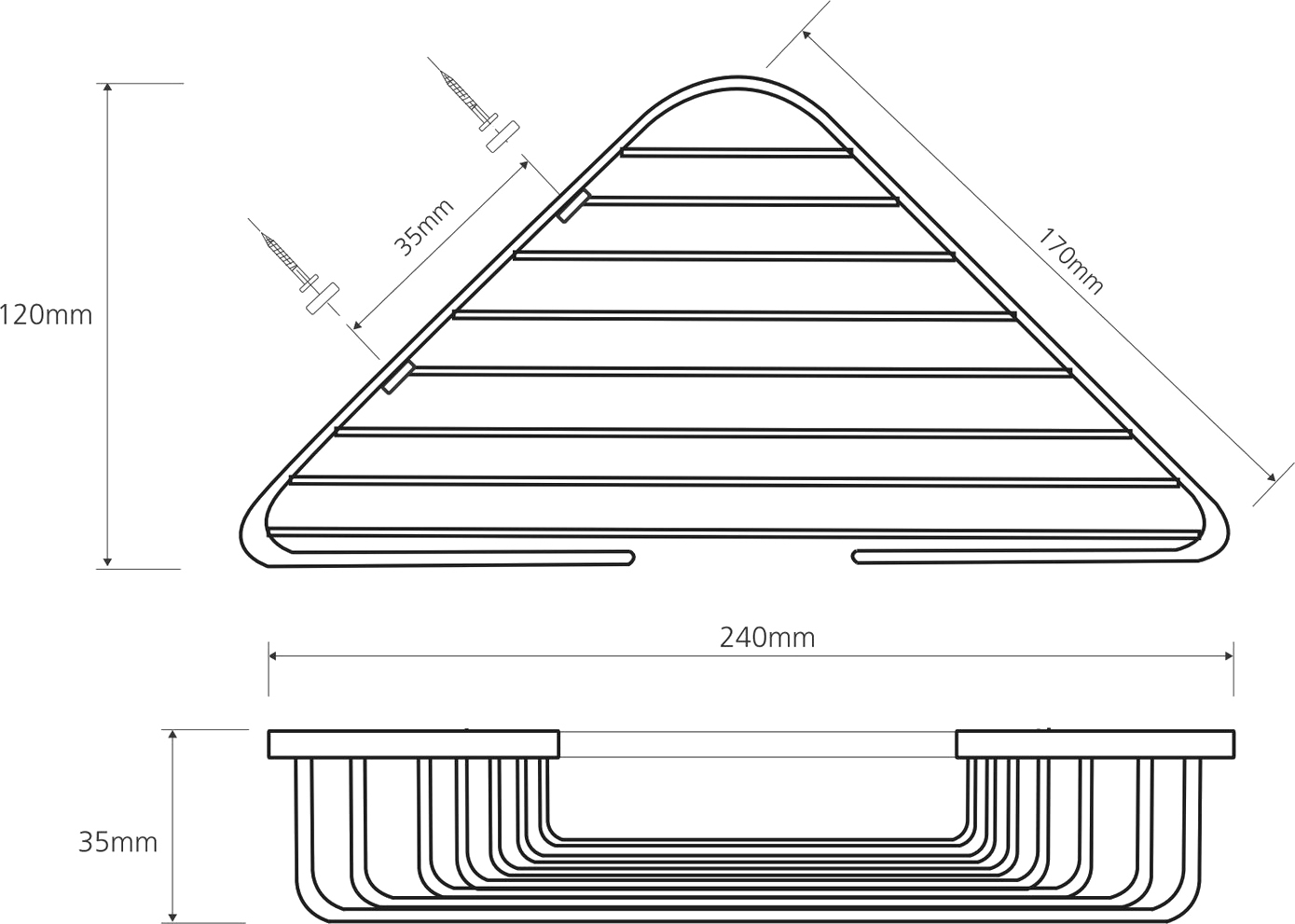 Bemeta Cytro Полка подвесная 24x12 см, цвет: хром 104308175