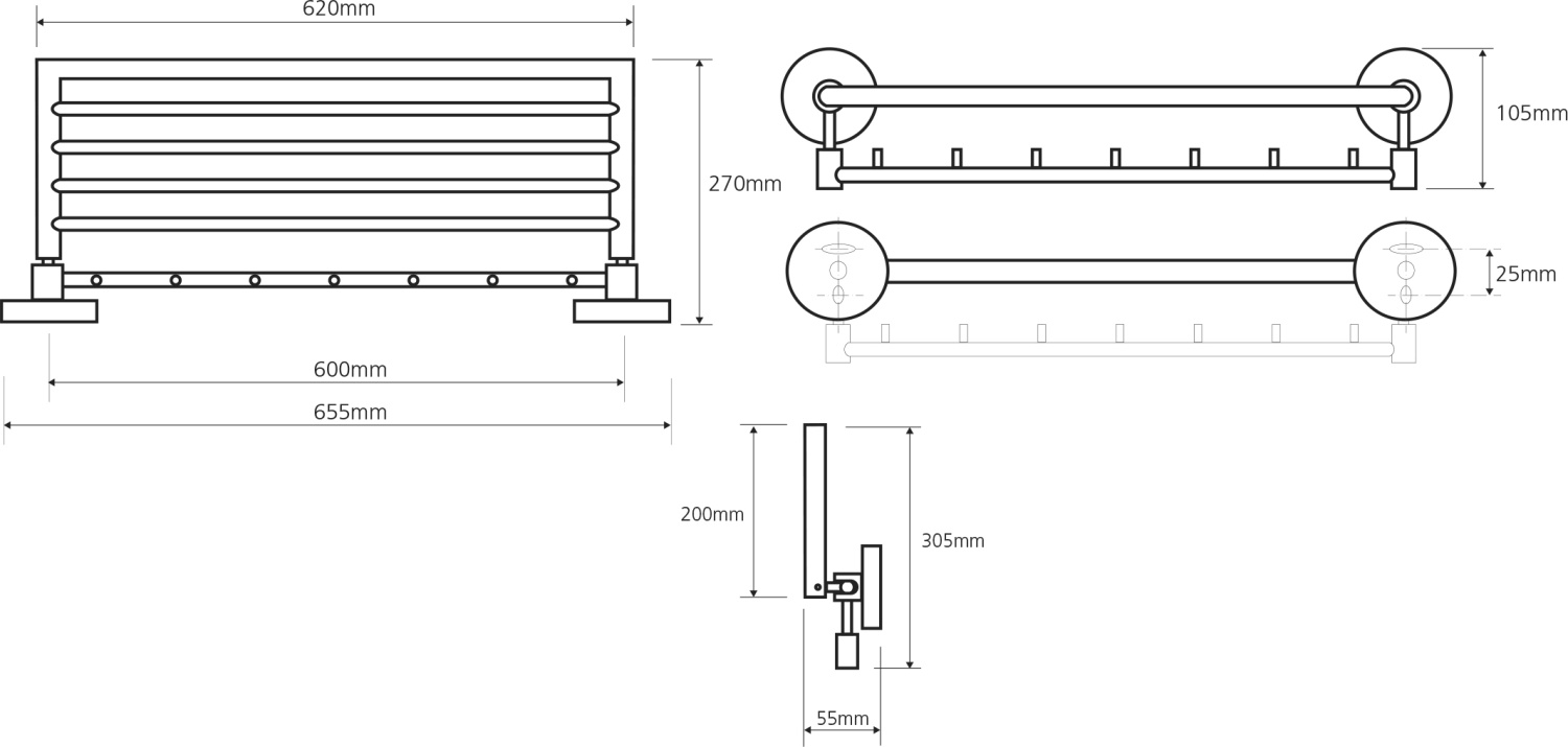 Bemeta Omega Полка подвесная 65,5x27 см, цвет: хром 104205162