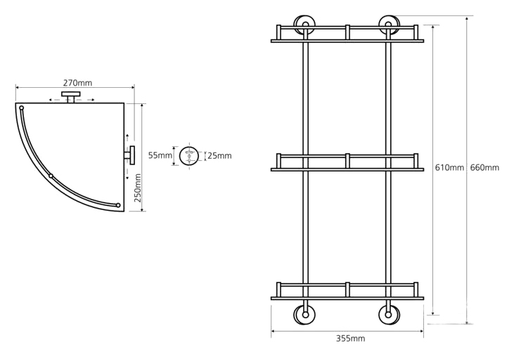 Bemeta Omega Полка подвесная 27x27 см, цвет: хром 104202152