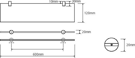 Bemeta Alfa Полка подвесная 60x13 см, цвет: хром 102402242