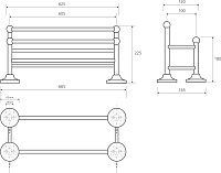 Bemeta Retro Полка подвесная 65,5x22,5 см, цвет: бронза 144102257