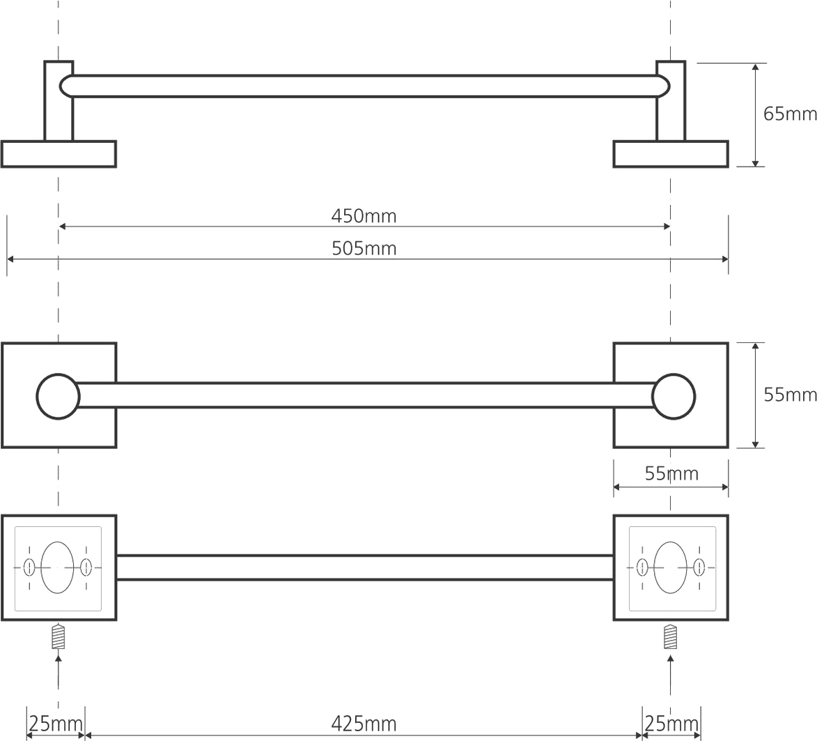 Bemeta Beta Полотенцедержатель подвесной 50,5x6,5 см, цвет: хром 132104022