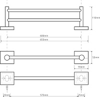 Bemeta Beta Полотенцедержатель подвесной 65,5x11 см, цвет: хром 132104052