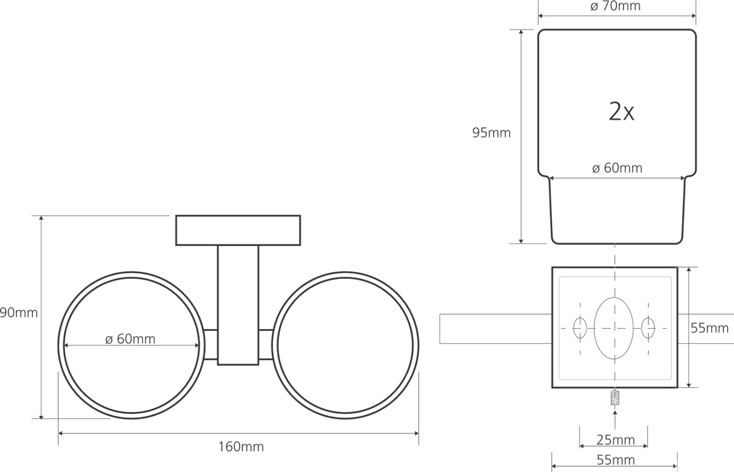 Bemeta Beta Стакан подвесной 16x9 см, цвет: хром 132110022