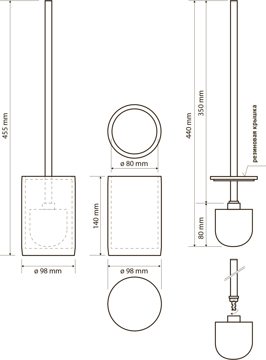 Bemeta Gamma Ершик напольный, цвет: хром 145613320