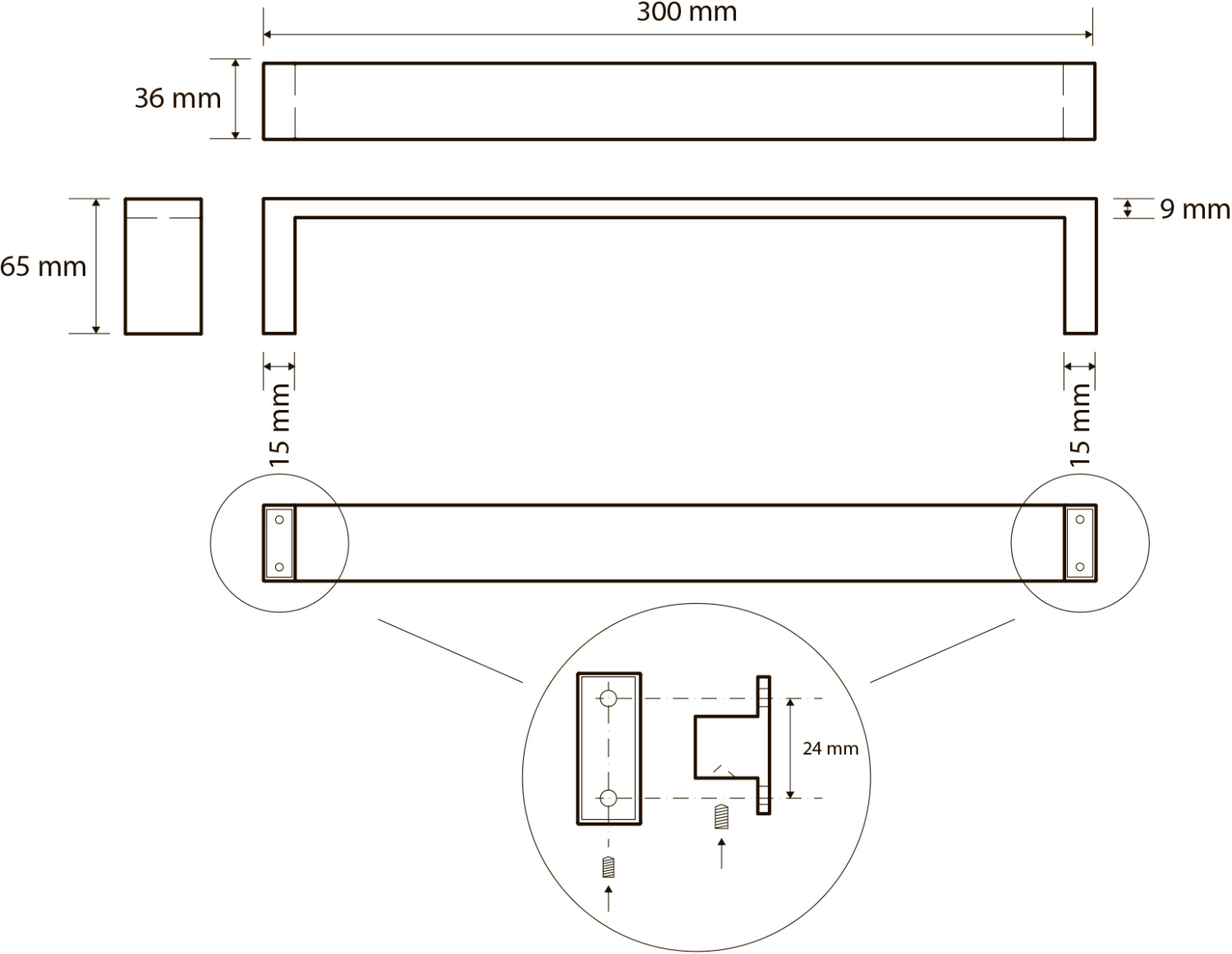 Bemeta Gamma Полотенцедержатель 30 см. 145804012