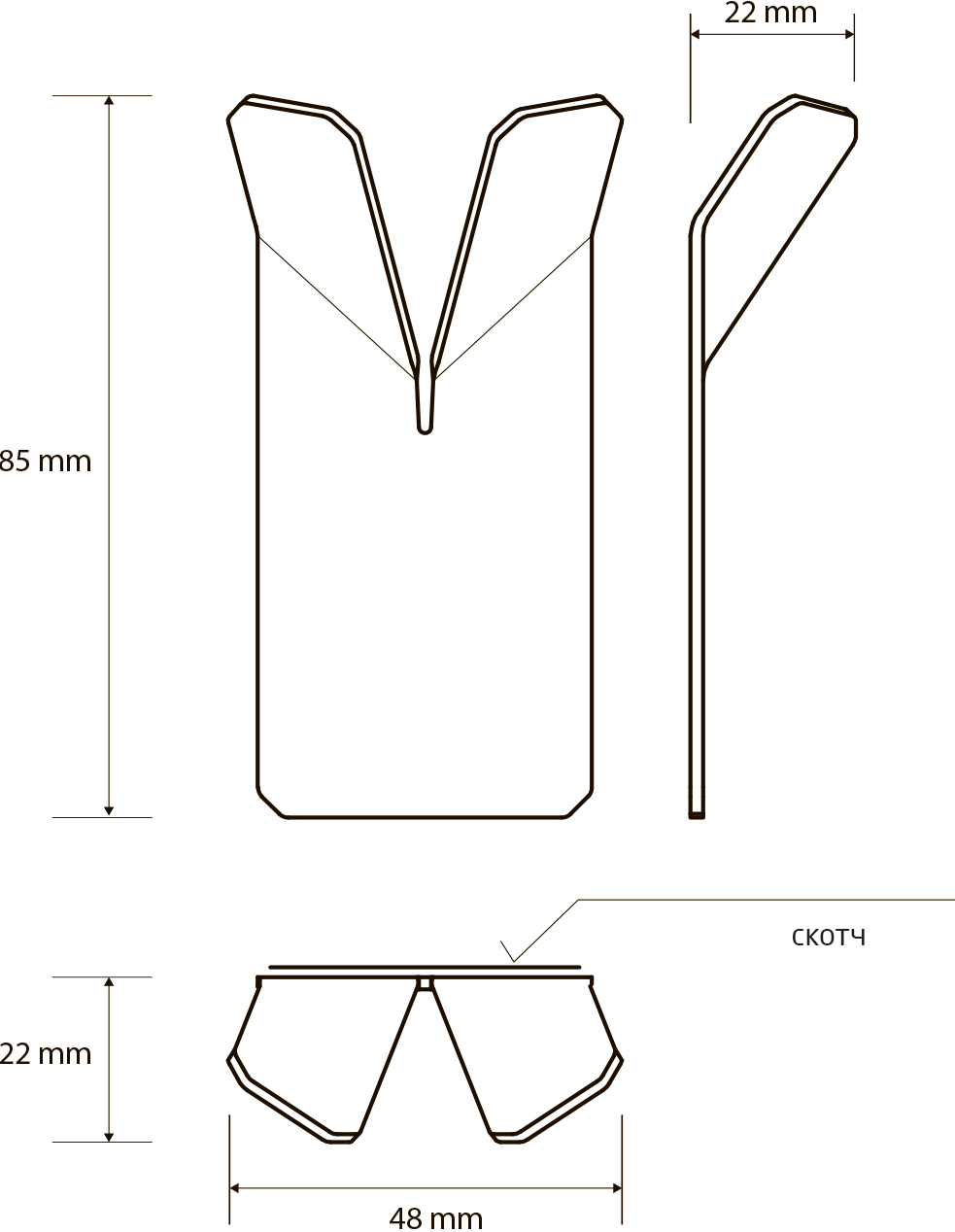 Bemeta Niva Крючок двойной 101106035