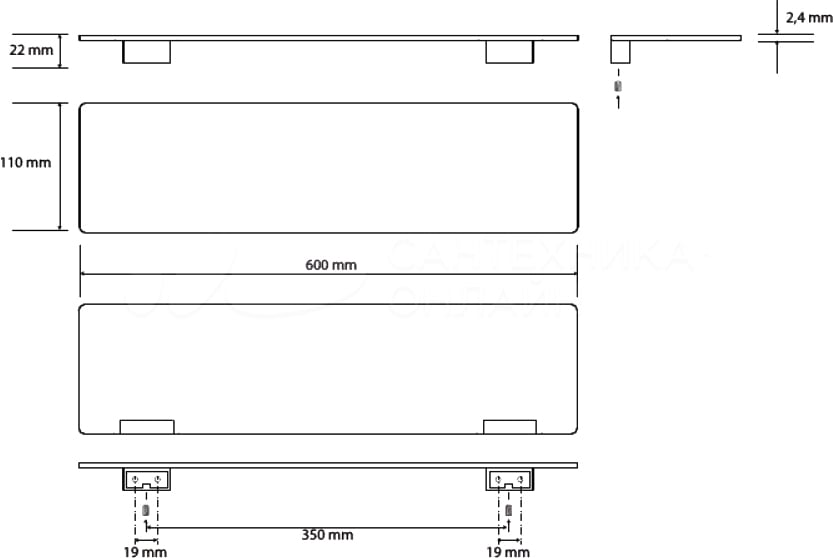 Bemeta Organic Металлическая полочка цвет: хром 157102381