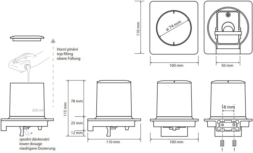 Bemeta Organic Настенный дозатор для жидкого мыла цвет: хром 157109261