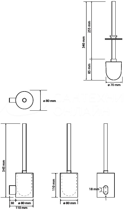 Bemeta Organic Ёршик подвесной металлический, цвет: хром 157113061