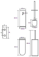 Bemeta Amber Ершик для унитаза подвесной/напольный с латунной колбой, цвет: медное золото матовoe 155313067