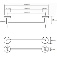 Bemeta Graphit Полотенцедержатель 60 см, цвет: антрацит матовый 156204042