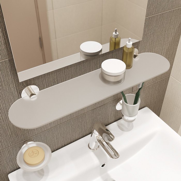 Iddis Sena Полка, матовое стекло, 52 см, цвет: хром SENSSG0i44