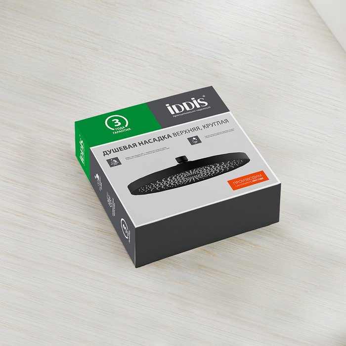 Iddis SpaHome Верхний душ, круглый, цвет: черный SPA26BPi64