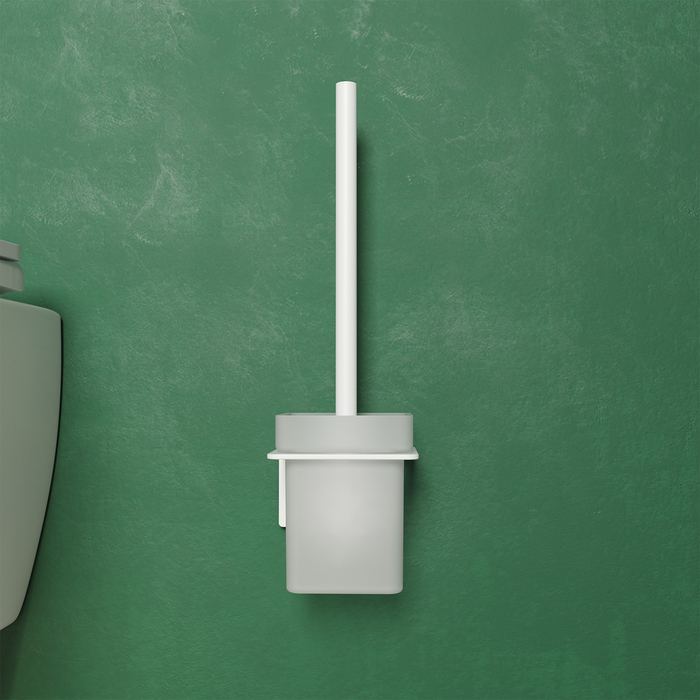 Iddis Slide Ершик для унитаза подвесной со стеклянной колбой, цвет: белый SLIWTG0i47