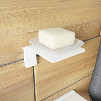 Iddis Slide Мыльница со стеклянной чашей, подвесная, цвет: белый SLIWTG0i42