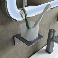 Iddis Slide Держатель со стаканом, мат.стекло, цвет: графит SLIGMG1i45