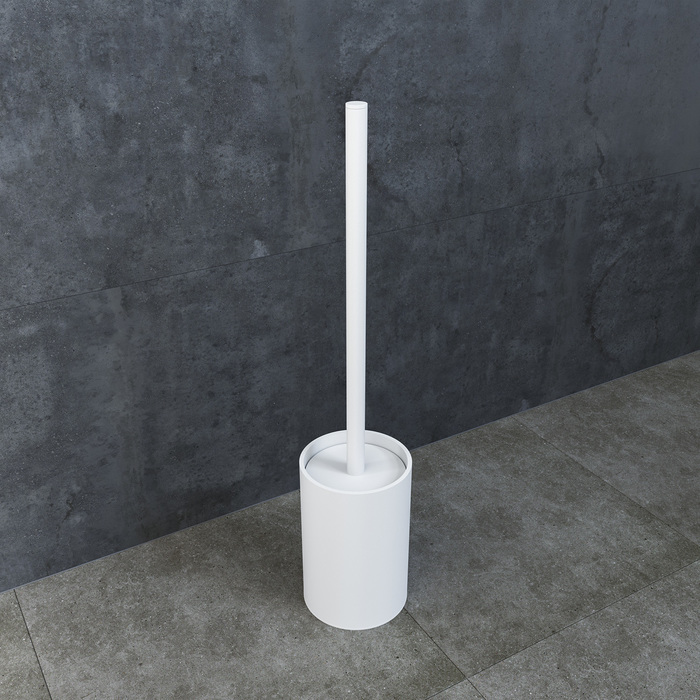 Iddis Petite Ершик для унитаза напольный с латунной колбой, цвет: белый PETWTPOi47
