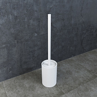 Iddis Petite Ершик для унитаза напольный с латунной колбой, цвет: белый PETWTPOi47