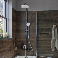 Iddis Shelfy Душевая стойка с верхним душем 36х36х145h см, цвет: хром SHESB3Bi06