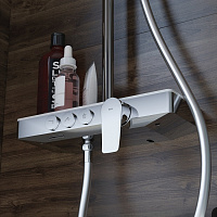 Iddis Shelfy Душевая стойка с верхним душем 36х36х145h см, цвет: хром SHESB3Bi06