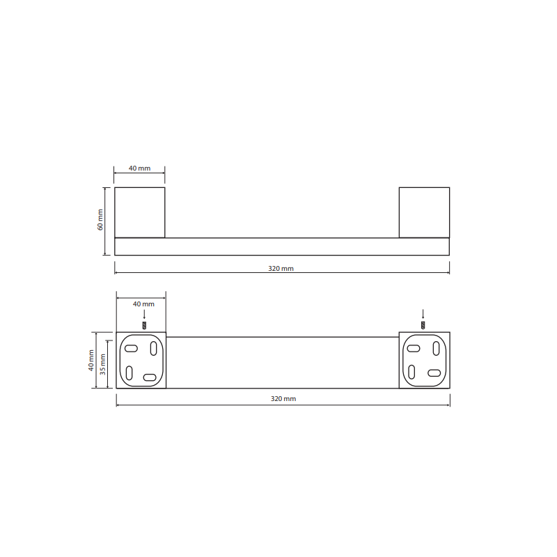Bemeta Nero Поручень 32 см, цвет: черный матовый 135507670