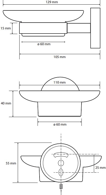 Bemeta Sablo Мыльница стеклянная, подвесная, цвет: золото матовое 160108042