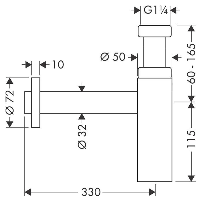 Axor Flowstar S Дизайнерский сифон, цвет: полированное золото 51305990