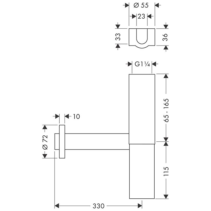 Axor Flowstar Дизайнерский сифон, цвет: под сталь 51303800