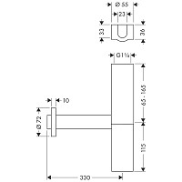 Axor Flowstar Дизайнерский сифон, цвет: полированное красное золото 51303300