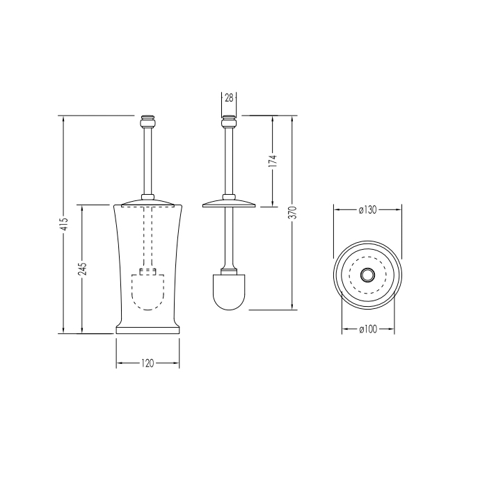 Devon&Devon First Class Ершик для унитаза напольный с керамической колбой, цвет: никель блестящий DD33120NKL