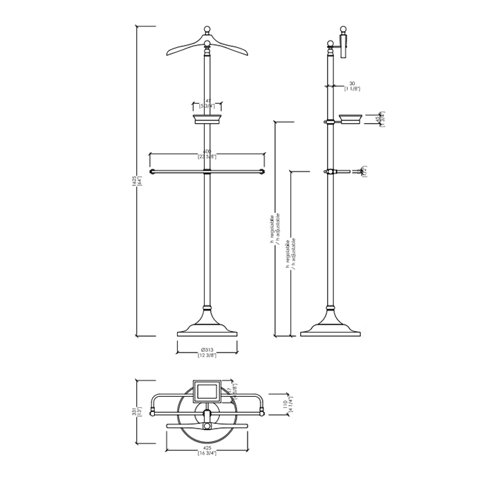 Devon&Devon Single Вешалка для одежды, керамический, цвет хром SL11CR