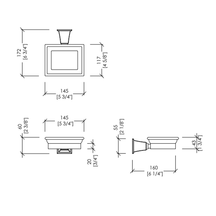 Devon&Devon Time Мыльница с керамической чашей, подвесная, цвет: золото TM301OT