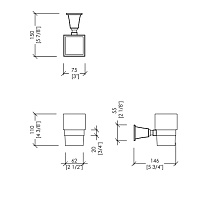 Devon&Devon Time Стакан для зубных щеток подвесной, керамический, цвет: хром TM303CR