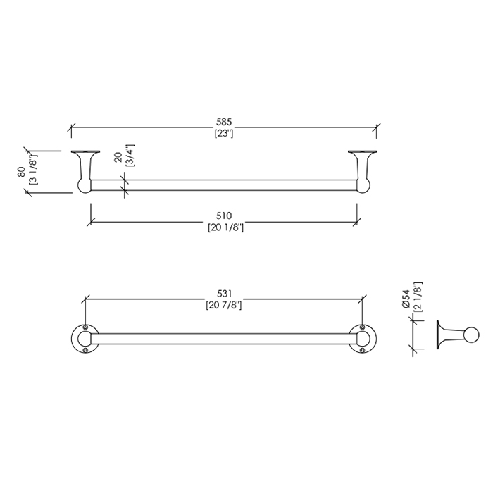 Devon&Devon New York Полотенцедержатель 58.5 см, хром NY108CR