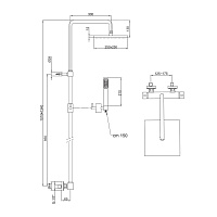 Webert Pegaso Душевая система с термостатом, цвет матовое золото PE980507794METAL