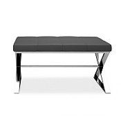 Decor Walther Bench Скамейка 81x41xh43 см, экокожа, цвет хром черный 0508905