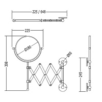 Devon&Devon Cavendish Зеркало раздвижное, цвет хром WM22CR