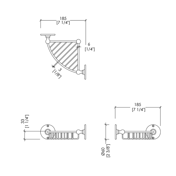 Devon&Devon Cavendish Мыльница угловая для душа, цвет золото WM14