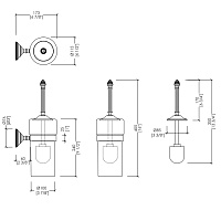 Devon&Devon Diamond Ершик для унитаза подвесной с керамической колбой, цвет: никель блестящий WHD520NKBI
