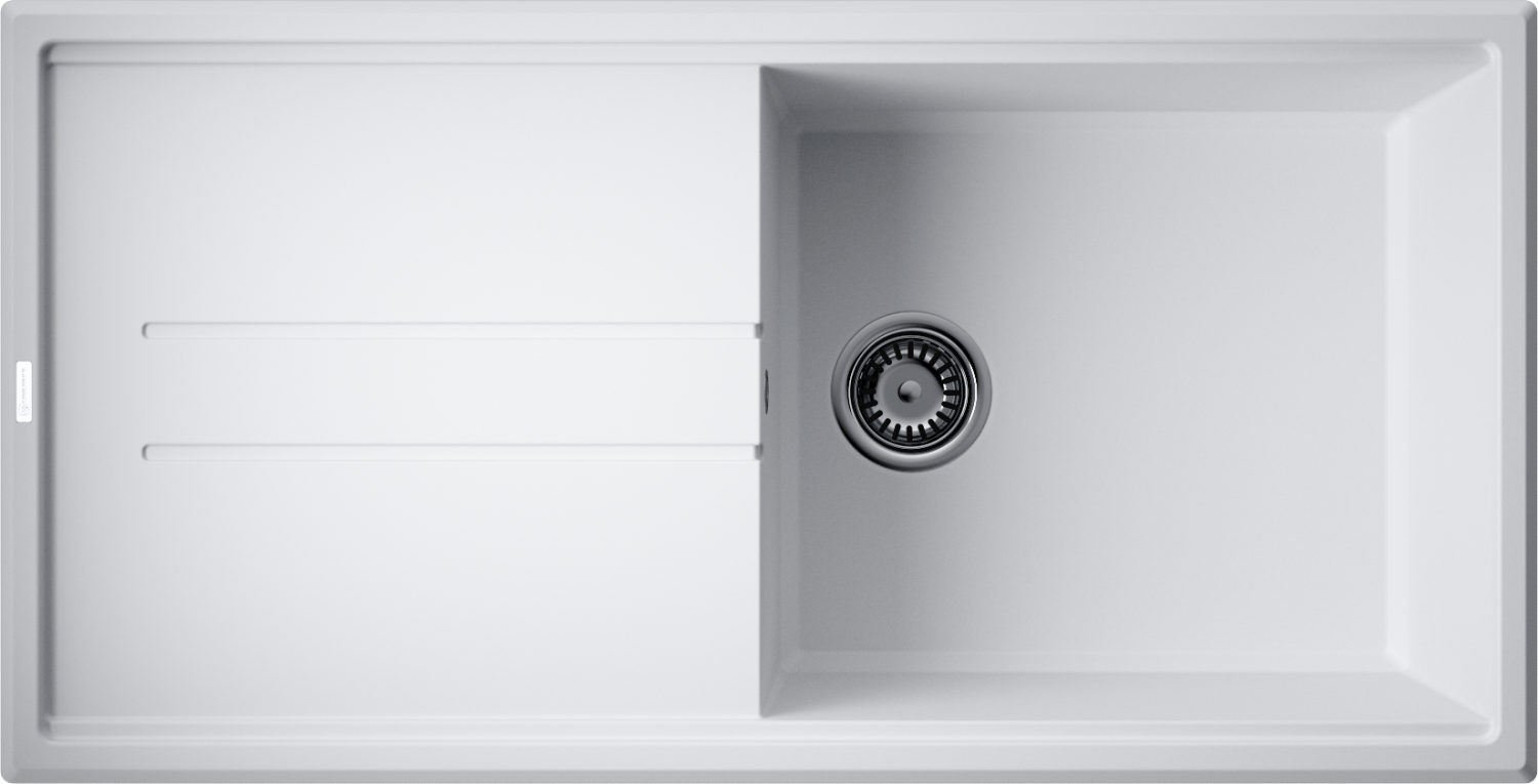 Omoikiri Tedori 100-WH Кухонная мойка Tetogranit 100x51 см, цвет: белый 4993919